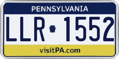 PA license plate LLR1552