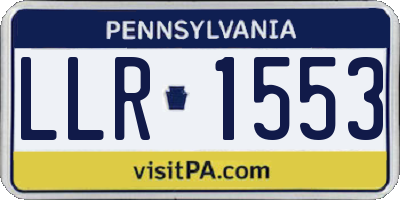 PA license plate LLR1553