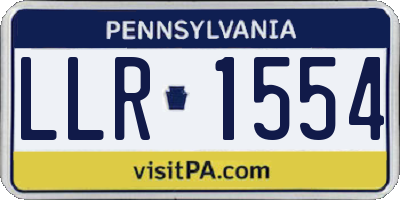 PA license plate LLR1554