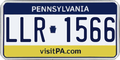 PA license plate LLR1566