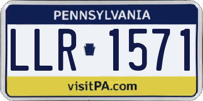 PA license plate LLR1571