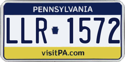 PA license plate LLR1572
