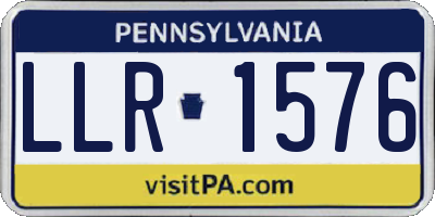 PA license plate LLR1576