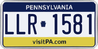 PA license plate LLR1581