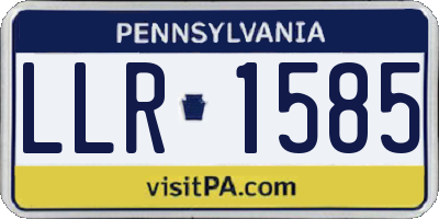 PA license plate LLR1585