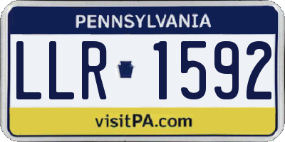 PA license plate LLR1592