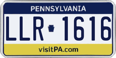 PA license plate LLR1616