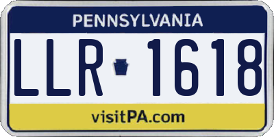 PA license plate LLR1618