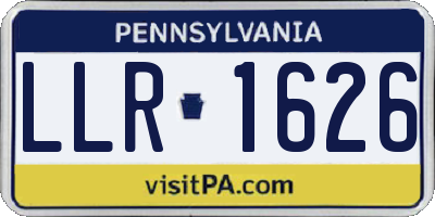 PA license plate LLR1626