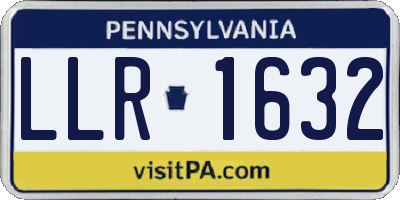 PA license plate LLR1632