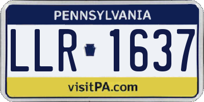 PA license plate LLR1637