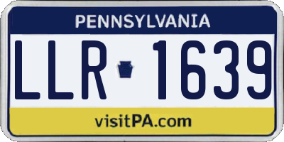 PA license plate LLR1639