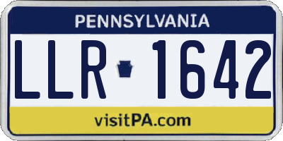 PA license plate LLR1642