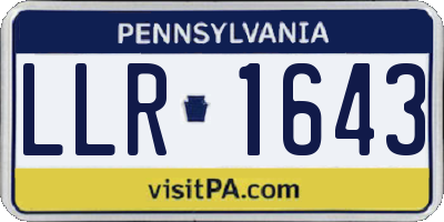 PA license plate LLR1643
