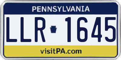 PA license plate LLR1645