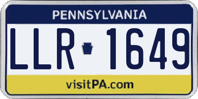 PA license plate LLR1649