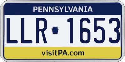 PA license plate LLR1653