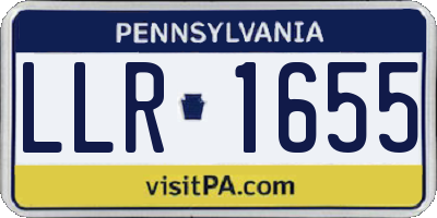 PA license plate LLR1655