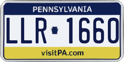 PA license plate LLR1660