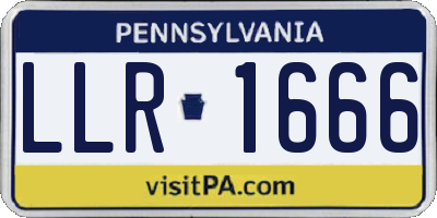 PA license plate LLR1666