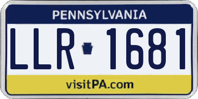 PA license plate LLR1681