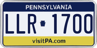 PA license plate LLR1700