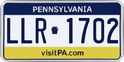 PA license plate LLR1702