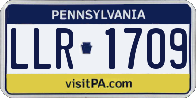 PA license plate LLR1709