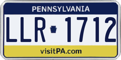 PA license plate LLR1712