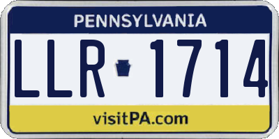 PA license plate LLR1714