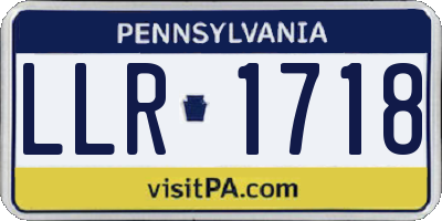 PA license plate LLR1718