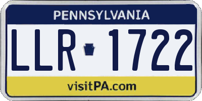 PA license plate LLR1722
