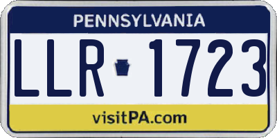 PA license plate LLR1723