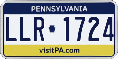 PA license plate LLR1724