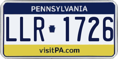 PA license plate LLR1726