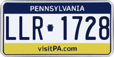 PA license plate LLR1728