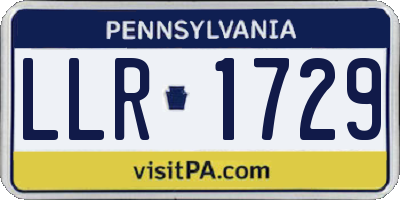 PA license plate LLR1729