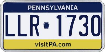 PA license plate LLR1730