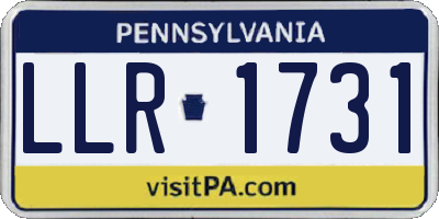 PA license plate LLR1731
