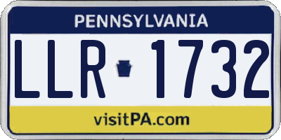 PA license plate LLR1732