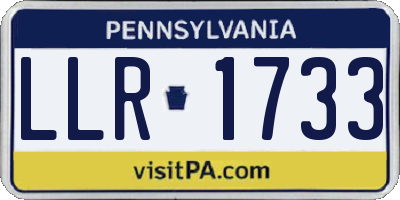 PA license plate LLR1733