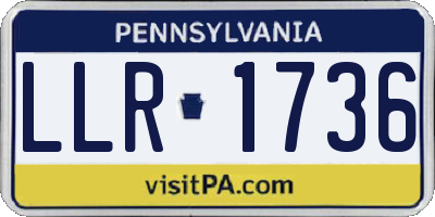 PA license plate LLR1736