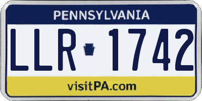 PA license plate LLR1742