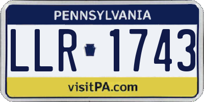 PA license plate LLR1743