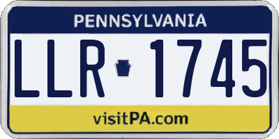 PA license plate LLR1745