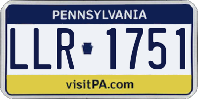 PA license plate LLR1751