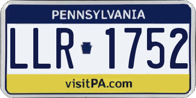 PA license plate LLR1752