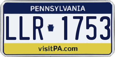 PA license plate LLR1753