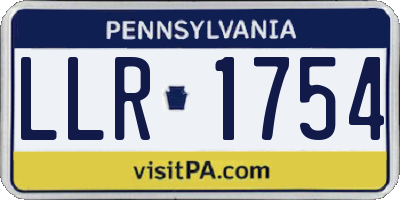 PA license plate LLR1754
