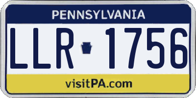 PA license plate LLR1756